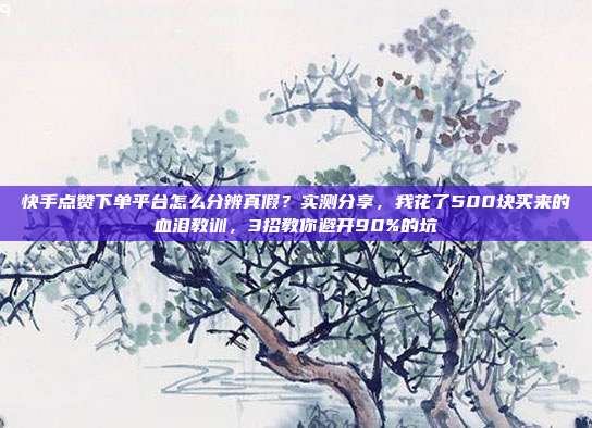 快手点赞下单平台怎么分辨真假?实测分享,我花了500块买来的血泪教训,3招教你避开90%的坑