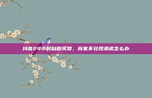 抖音24小时自助买赞，商家不兑现承诺怎么办