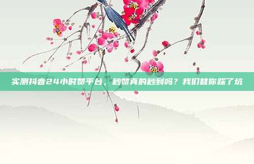 实测抖音24小时赞平台，秒赞真的秒到吗？我们替你踩了坑