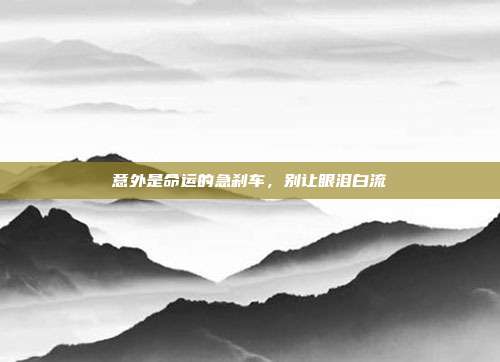 意外是命运的急刹车,别让眼泪白流