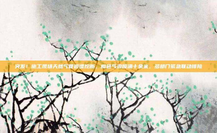 突发！施工现场天然气管道遭挖断，橙色气浪喷涌十余米，多部门紧急联动排险