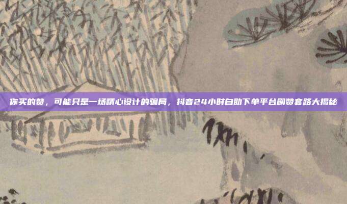 你买的赞,可能只是一场精心设计的骗局,抖音24小时自助下单平台刷赞套路大揭秘