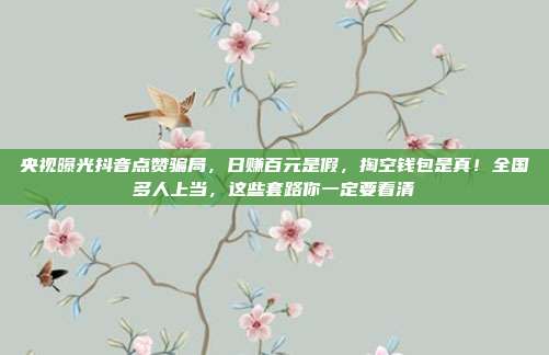 央视曝光抖音点赞骗局，日赚百元是假，掏空钱包是真！全国多人上当，这些套路你一定要看清