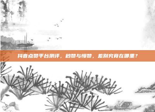 抖音点赞平台测评，秒赞与慢赞，差别究竟在哪里？