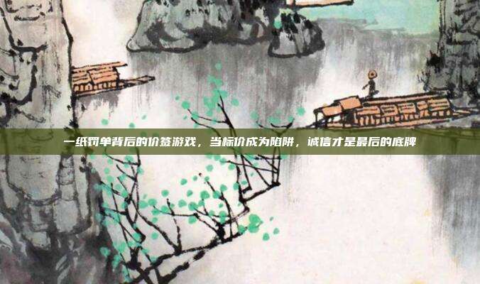一纸罚单背后的价签游戏，当标价成为陷阱，诚信才是最后的底牌