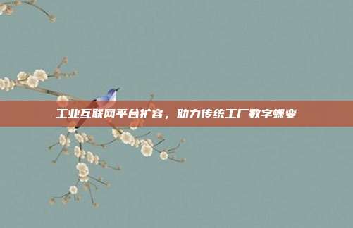 工业互联网平台扩容，助力传统工厂数字蝶变