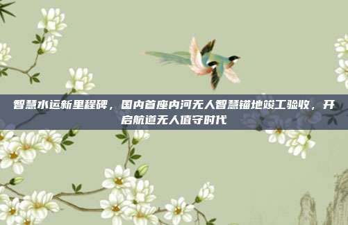 智慧水运新里程碑，国内首座内河无人智慧锚地竣工验收，开启航道无人值守时代