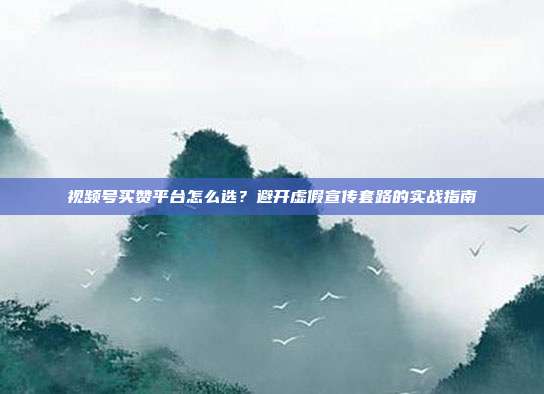 视频号买赞平台怎么选?避开虚假宣传套路的实战指南
